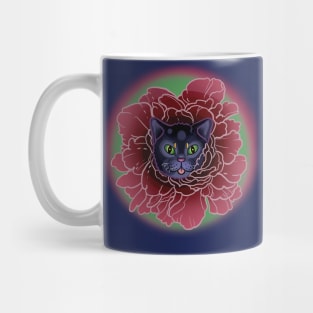 Floral Black Cat Mug